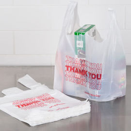 소매 백색 플라스틱은 당신을 자루에 넣습니다, 식료품류를 위한 주문 t-셔츠 부대 감사합니다